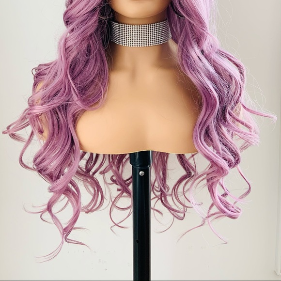 Versatile Plum Color 4x4 Lace Front Heat Safe Synthetic Wig - Picture 5 of 15